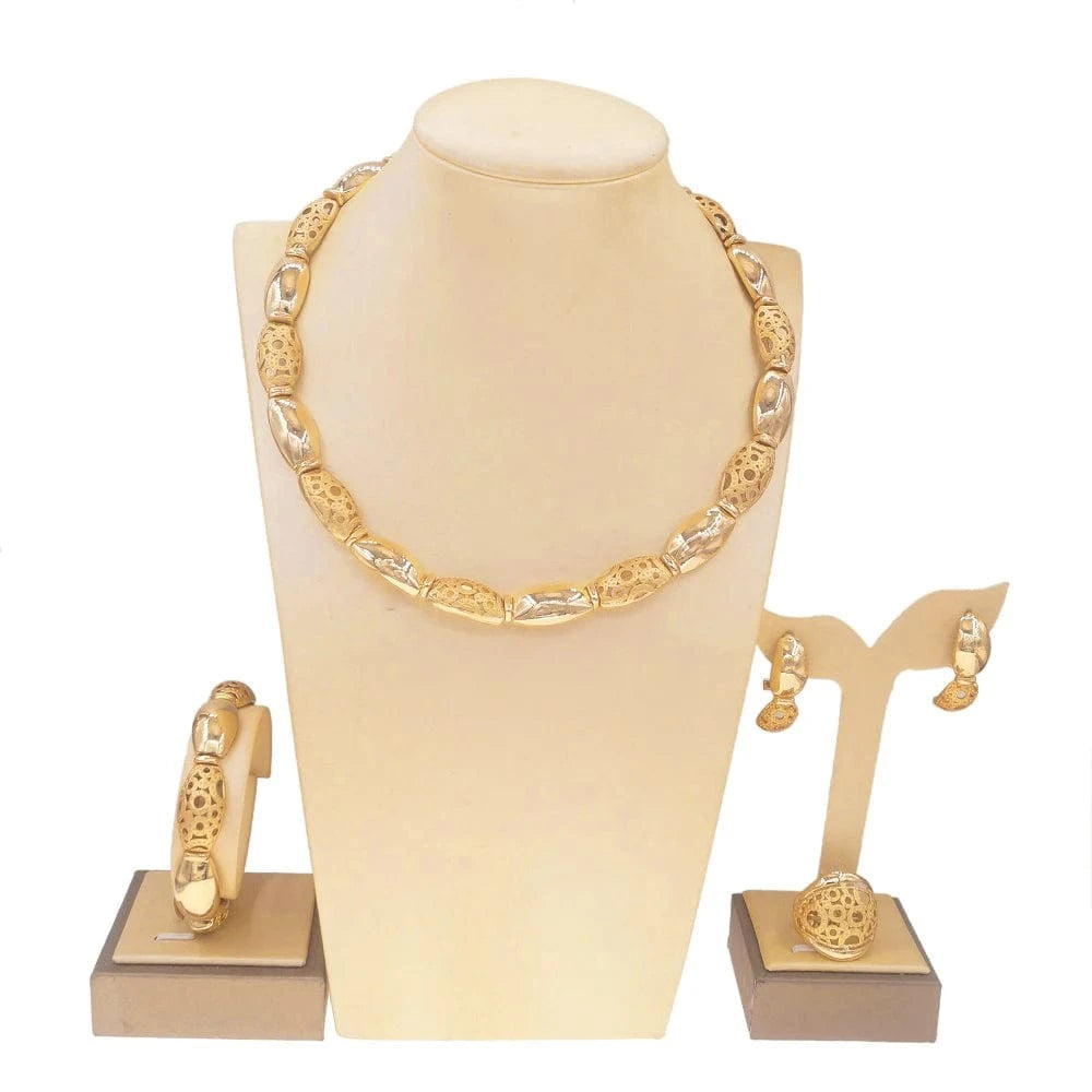 DSC02982 African Fashion High Quality Jewelry Nigerian 18K Gold Plated Beautiful Accessories Necklace Dubai Jewelry Set Earring Bracelet