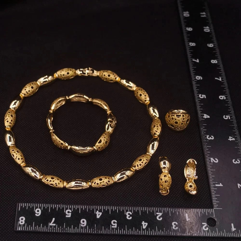 DSC02982 African Fashion High Quality Jewelry Nigerian 18K Gold Plated Beautiful Accessories Necklace Dubai Jewelry Set Earring Bracelet