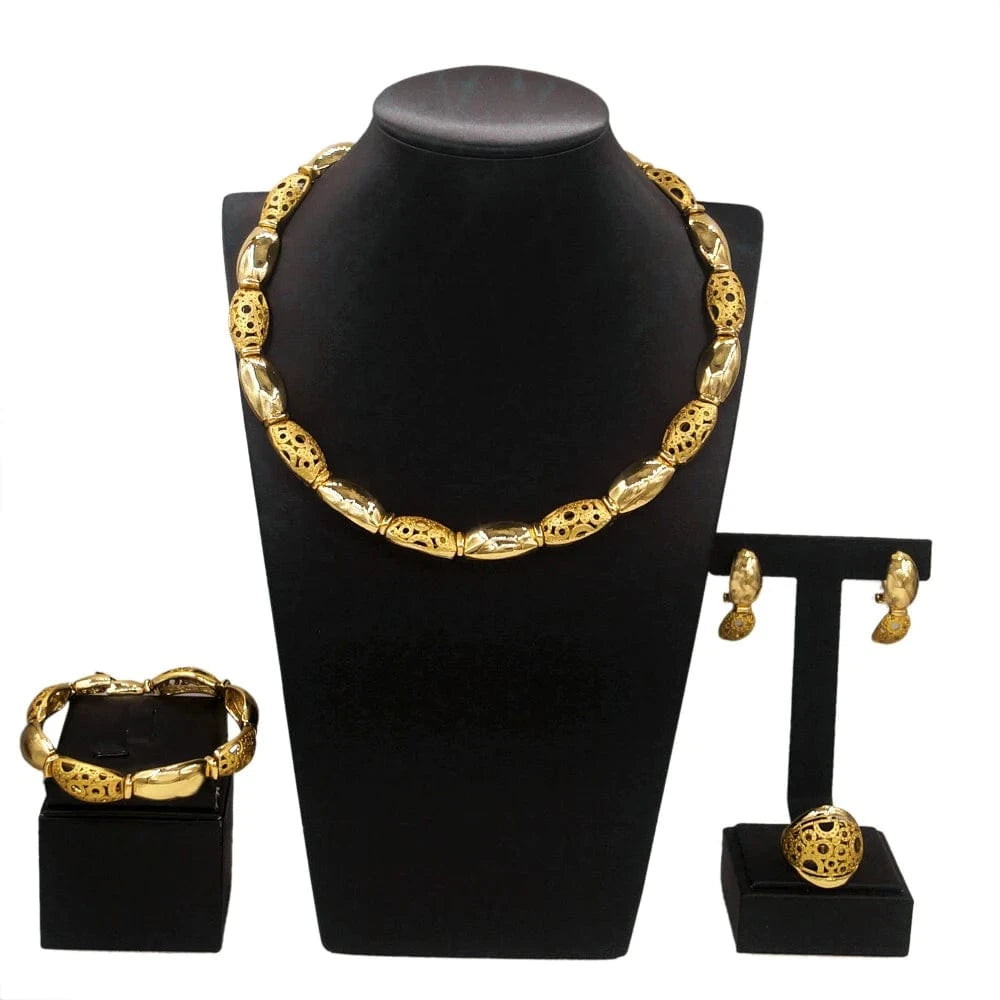 DSC02982 African Fashion High Quality Jewelry Nigerian 18K Gold Plated Beautiful Accessories Necklace Dubai Jewelry Set Earring Bracelet