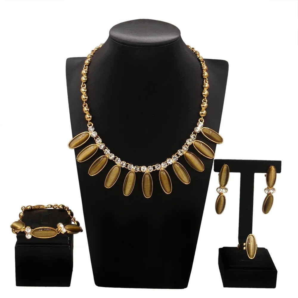 DSC03059 Newest Fashion Brown Necklace Pendant Jewelry High Quality Alloy Light Weight Jewelry for Women Party Anniversary African Jewels