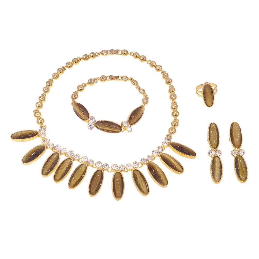 DSC03059 Newest Fashion Brown Necklace Pendant Jewelry High Quality Alloy Light Weight Jewelry for Women Party Anniversary African Jewels