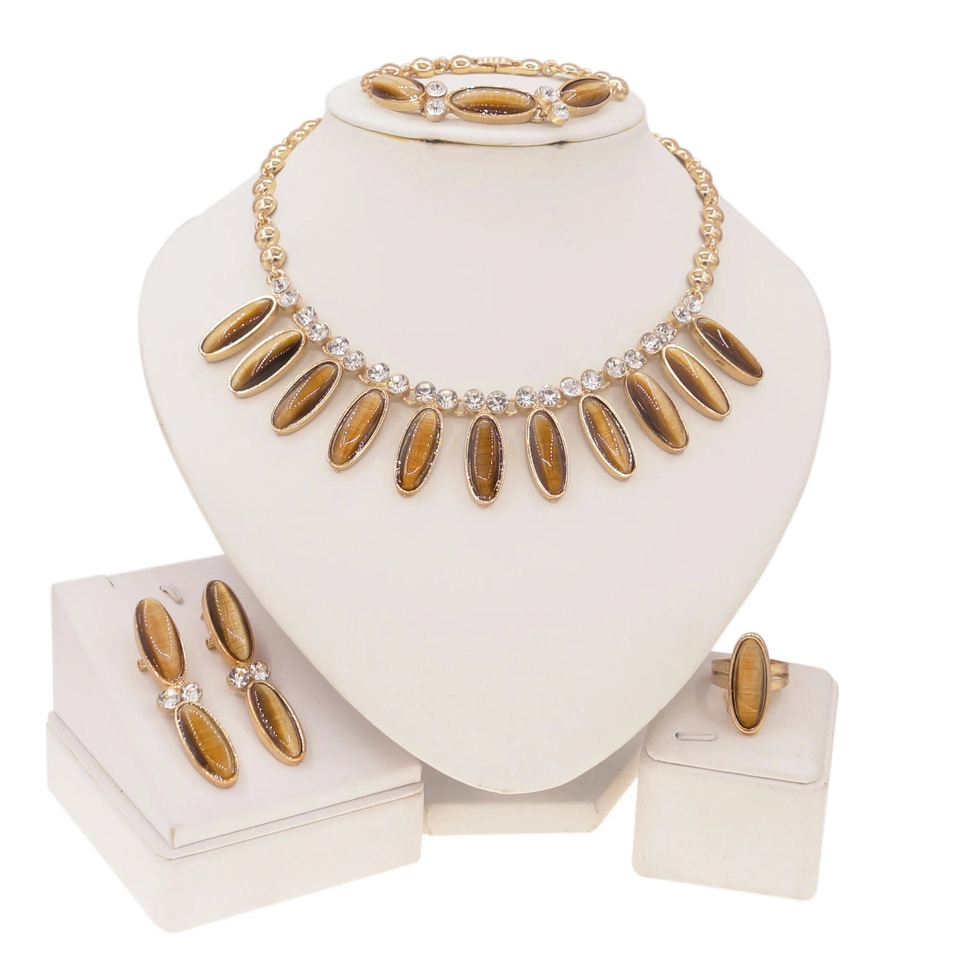 DSC03059 Newest Fashion Brown Necklace Pendant Jewelry High Quality Alloy Light Weight Jewelry for Women Party Anniversary African Jewels