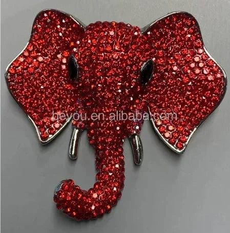 DST Inspired Large Elephant Head Brooch Colorful Rhinestone Embellished Pins  Dress Pin Decoration Craft Symbol Jewelry