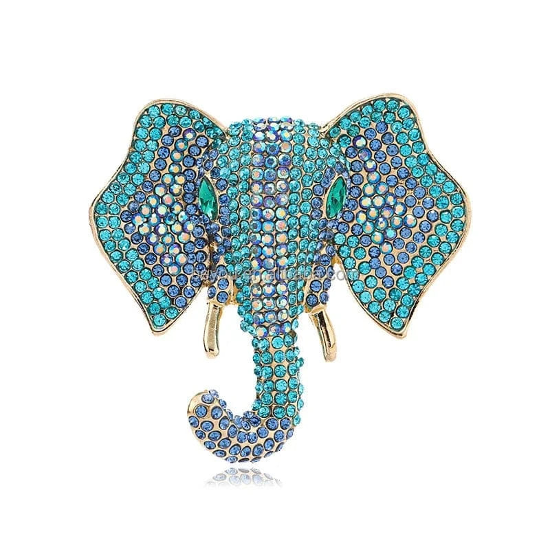 DST Inspired Large Elephant Head Brooch Colorful Rhinestone Embellished Pins  Dress Pin Decoration Craft Symbol Jewelry