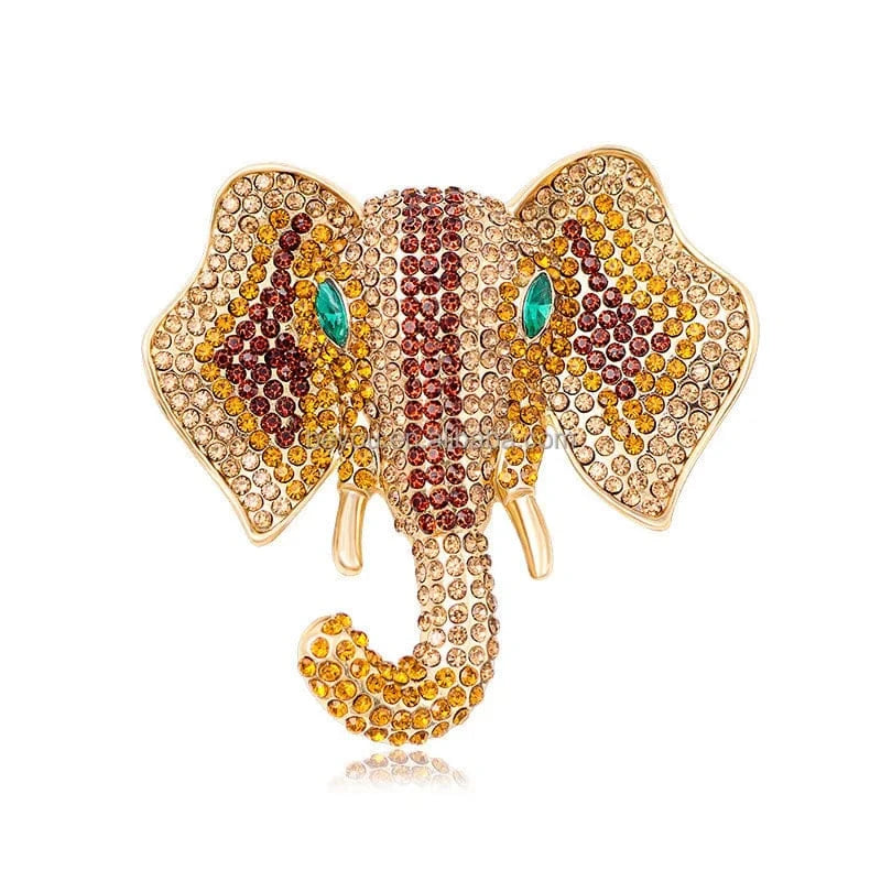 DST Inspired Large Elephant Head Brooch Colorful Rhinestone Embellished Pins  Dress Pin Decoration Craft Symbol Jewelry