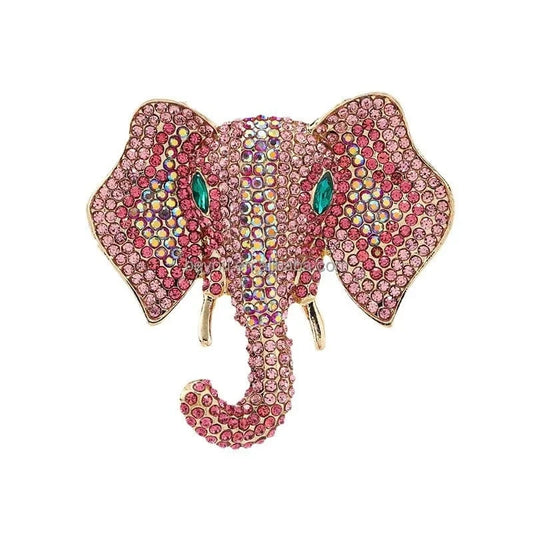 DST Inspired Large Elephant Head Brooch Colorful Rhinestone Embellished Pins  Dress Pin Decoration Craft Symbol Jewelry