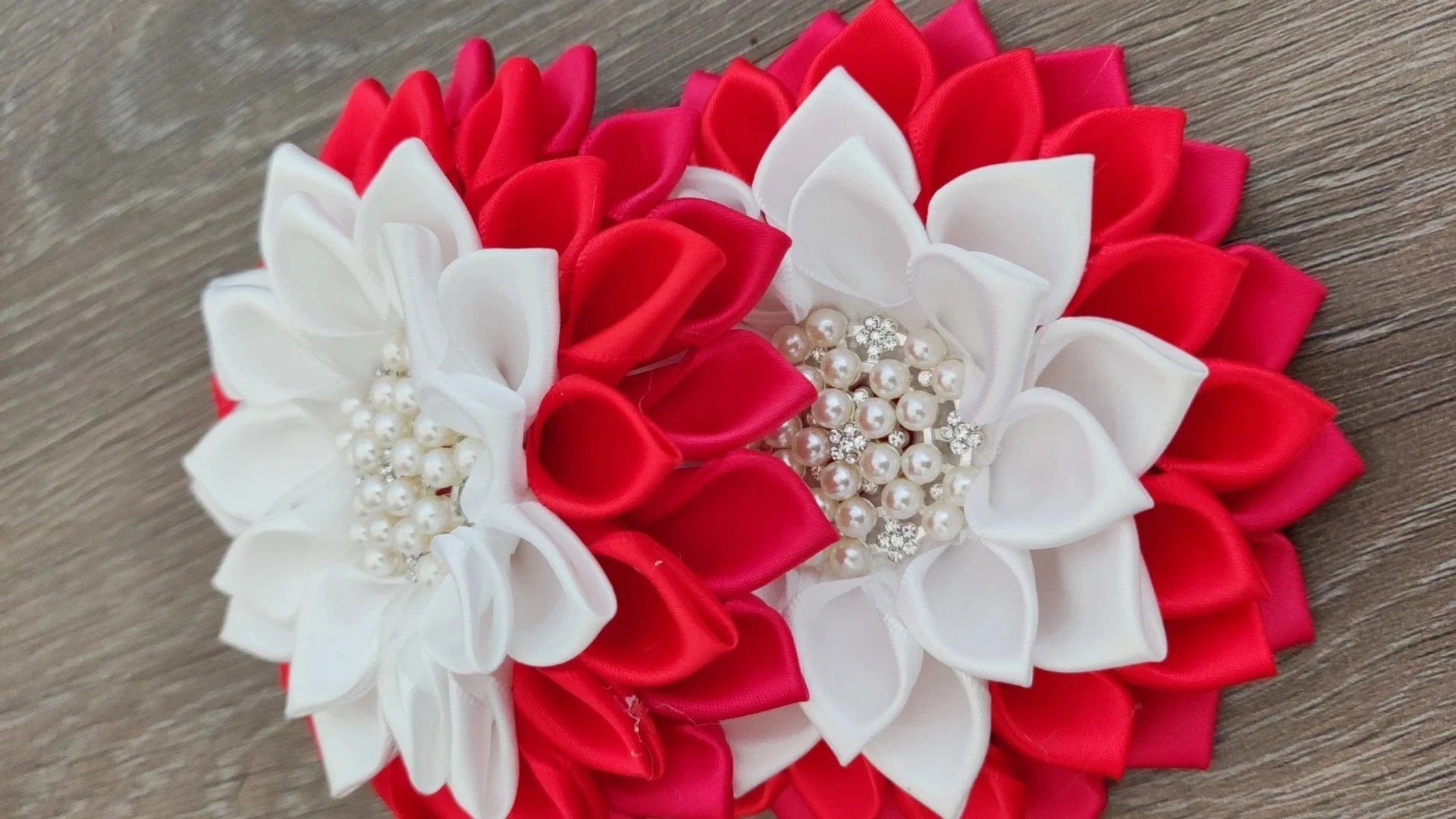 DST Ruby Cream Rose Delta Sorority Pearl Accenets Crimson Flower Corsage Saint Ribbon Red Custom Brooch Formal Events Lapel Pin