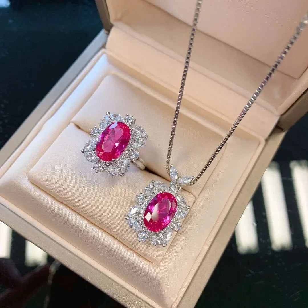Dubai 925 Silver Jewelry Sets Fashion Necklace Zircon Engagement Girl Jewelry Wedding Bridal Jewelry Sets For Party