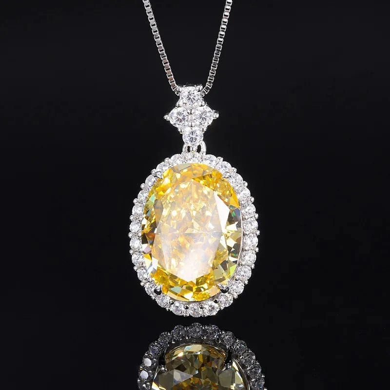 Dubai 925 Silver Jewelry Sets Fashion Necklace Zircon Engagement Girl Jewelry Wedding Bridal Yellow diamond jewelry sets