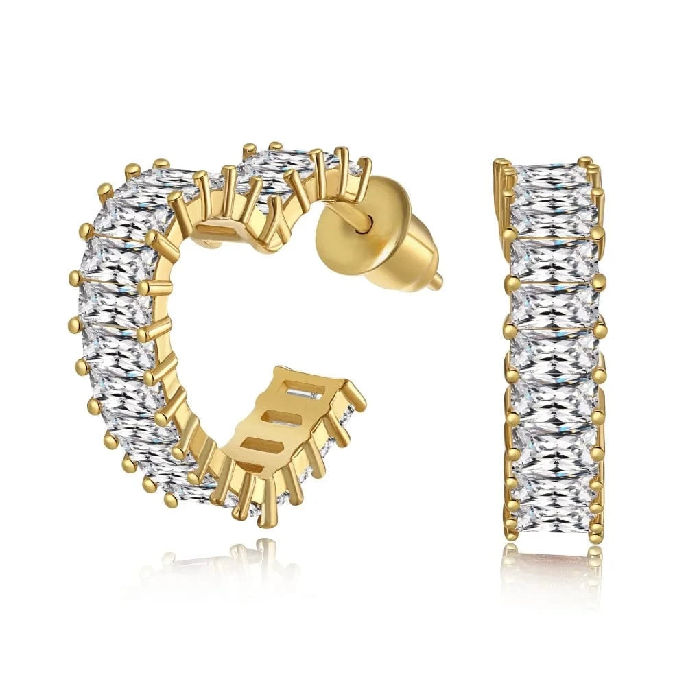 DY110178-S-G-WH Statement Sparkle Bling Cz Cubic Zirconia Diamond Pink Heart Earring Iced Out 925 Sterling Silver Hoop Earrings Jewelry Women