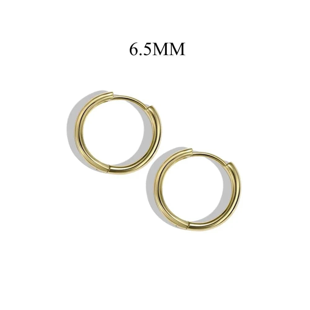 DY110239-S-G-AB#6 Dylam Hypoallergenic Tarnish Free Round S925 Silver Circle Huggie Hoop Earring For Women 18K Gold Plated Hoops Earrings Woman