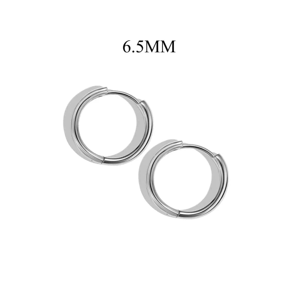 DY110239-S-W-AB#6 Dylam Hypoallergenic Tarnish Free Round S925 Silver Circle Huggie Hoop Earring For Women 18K Gold Plated Hoops Earrings Woman