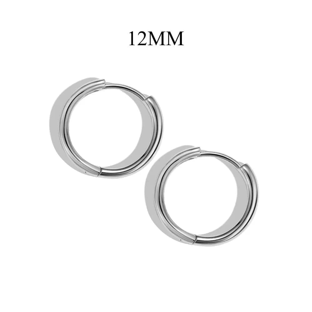 DY110239-S-W-NO#12 Dylam Hypoallergenic Tarnish Free Round S925 Silver Circle Huggie Hoop Earring For Women 18K Gold Plated Hoops Earrings Woman