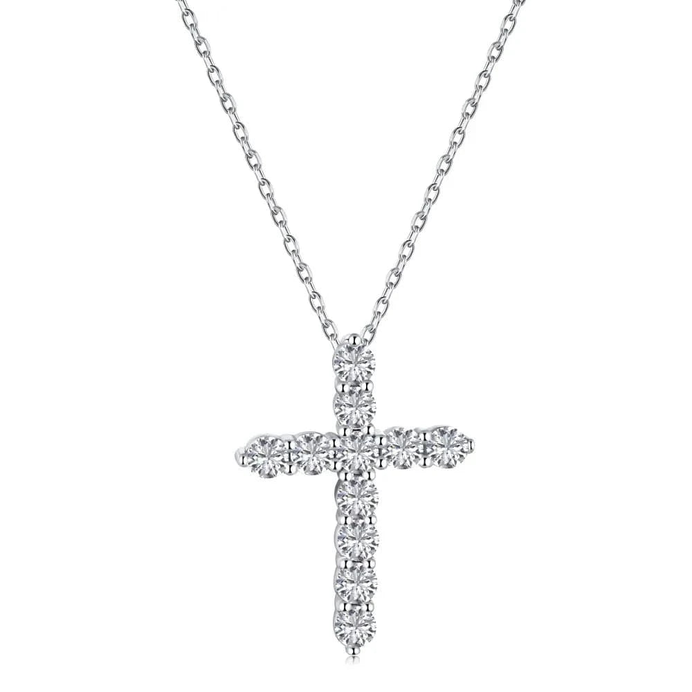 DY190032-S-W-WH Dylam Cross Necklaces Gold Plated Necklace 925 Sterling Silver Necklace Personalized Women Pendant CrossNecklace Jewelry