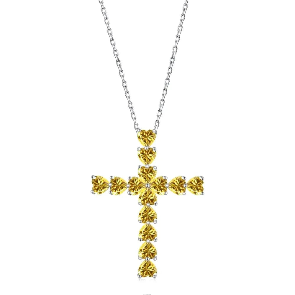 DY190170-S-W-YE Dylam Cross Necklaces Gold Plated Necklace 925 Sterling Silver Necklace Personalized Women Pendant CrossNecklace Jewelry