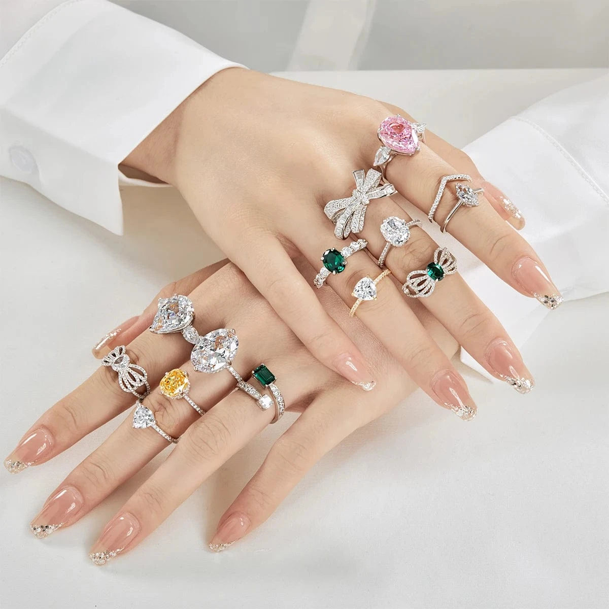 Dylam Black Friday Promotion 2024 Trendy Women Fine Jewelry 5A 8A Grade Cubic Zirconia Wedding Engagement Promise Rings