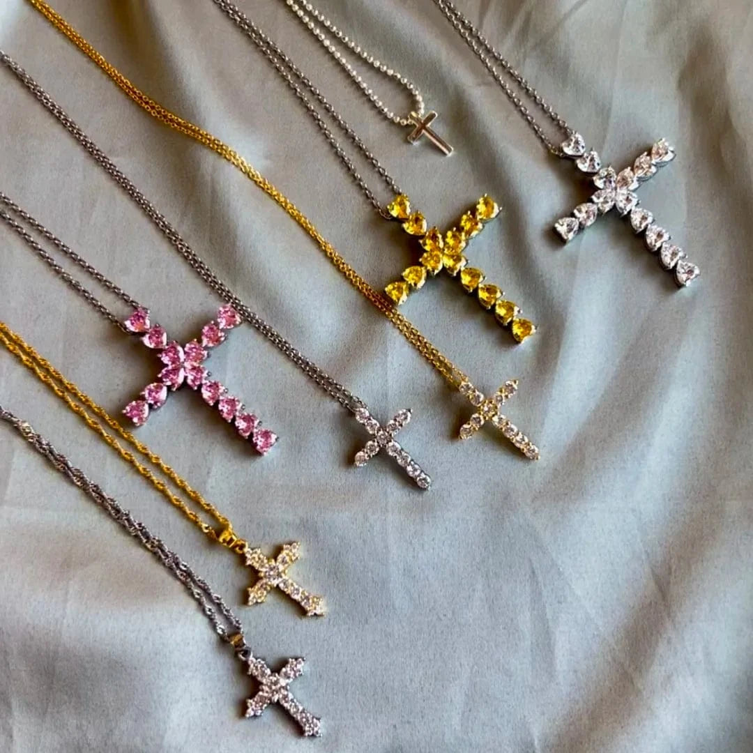 Dylam Cross Necklaces Gold Plated Necklace 925 Sterling Silver Necklace Personalized Women Pendant CrossNecklace Jewelry