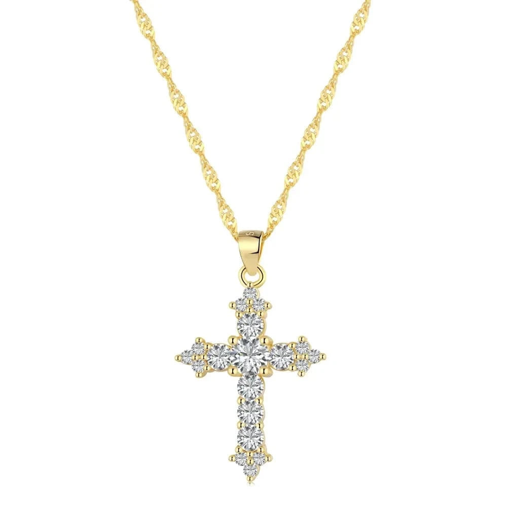 Dylam Cross Necklaces Gold Plated Necklace 925 Sterling Silver Necklace Personalized Women Pendant CrossNecklace Jewelry