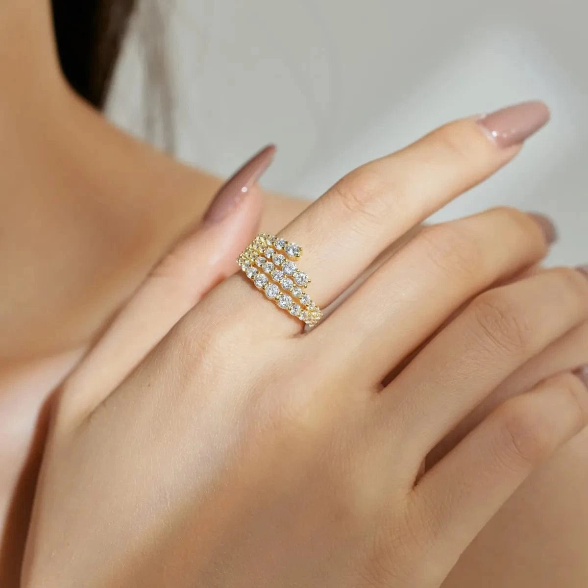 Dylam Delicate Cz Cubic Zircon S925 Silver Engagement Wedding Rings For Women Valentine Day Asymmetric Lines Spray Shape Ring
