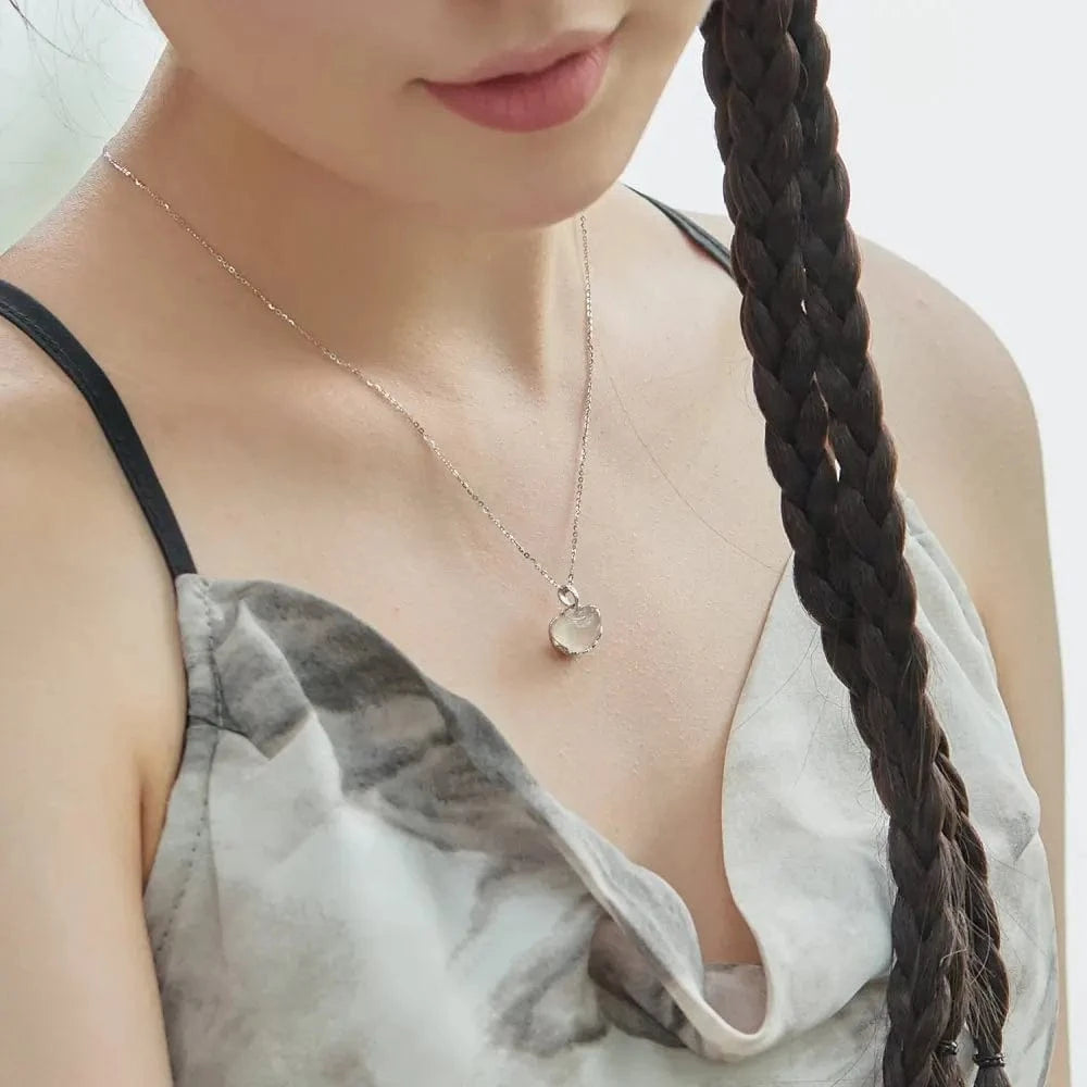 Dylam Elegance Fine Jewelry 925 Sterling Silver Rhodium 18K Gold Plated Link Chain Hetian Jade Pendant Necklaces