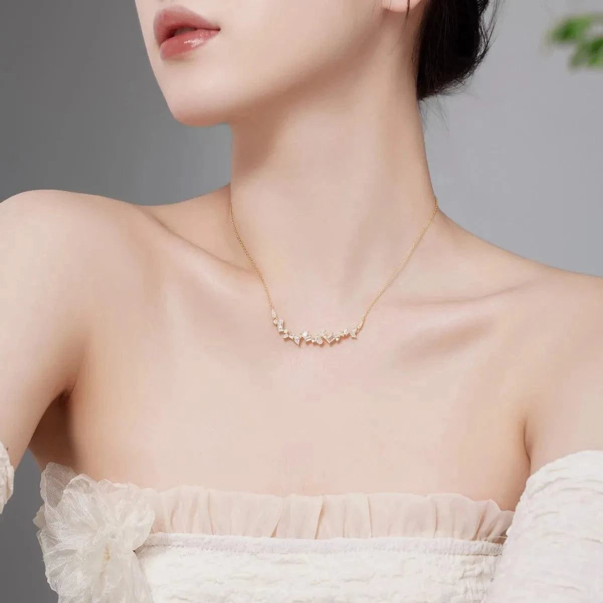 Dylam Factory Wholesale High Quality Low Price Multi Shape Necklace 925 Sterling Silver Cluster Row Pendant Necklaces For Women