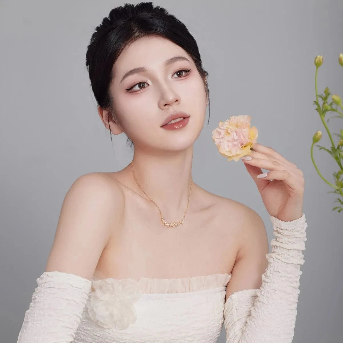 Dylam Factory Wholesale High Quality Low Price Multi Shape Necklace 925 Sterling Silver Cluster Row Pendant Necklaces For Women