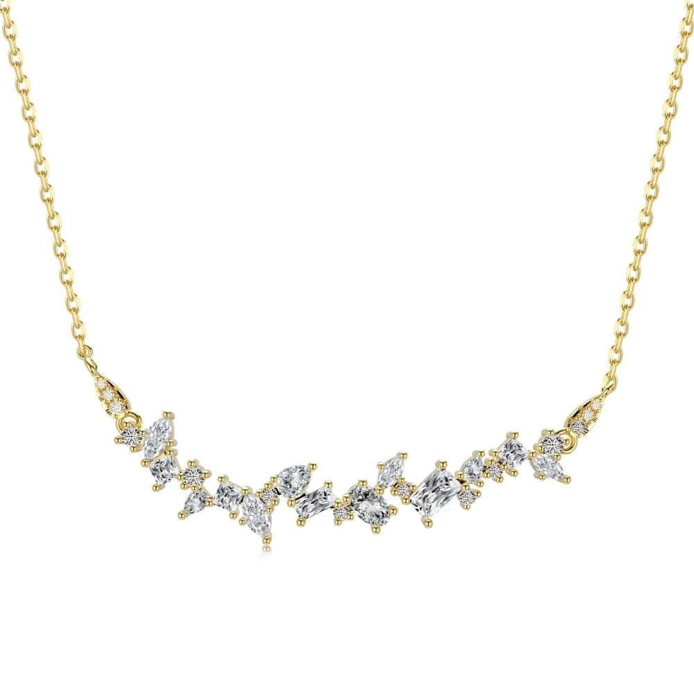 Dylam Factory Wholesale High Quality Low Price Multi Shape Necklace 925 Sterling Silver Cluster Row Pendant Necklaces For Women