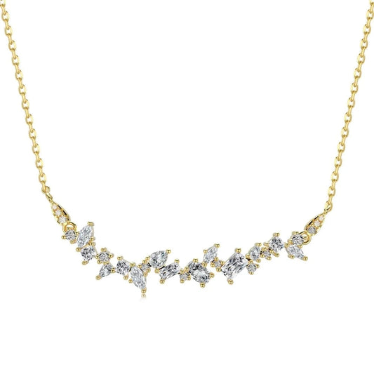 Dylam Factory Wholesale High Quality Low Price Multi Shape Necklace 925 Sterling Silver Cluster Row Pendant Necklaces For Women