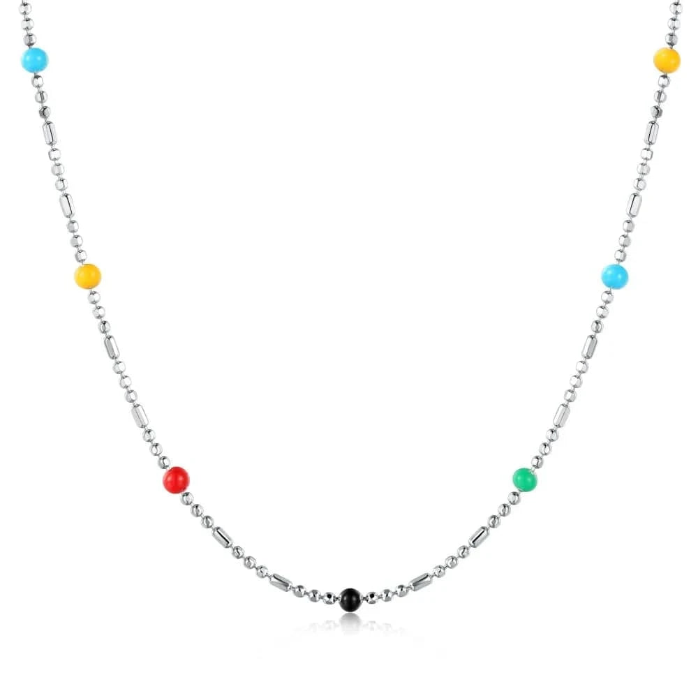 Dylam Fashion Fine Jewelry Women 925 Sterling Silver In Stock No Moq  Daisy Natural Stones Beaded Smiley Face Bracelet Necklace