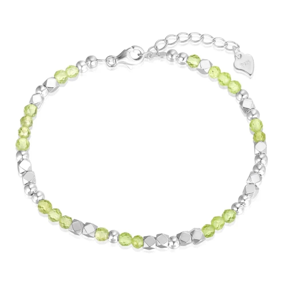 Dylam Fashion Fine Jewelry Women 925 Sterling Silver In Stock No Moq  Daisy Natural Stones Beaded Smiley Face Bracelet Necklace