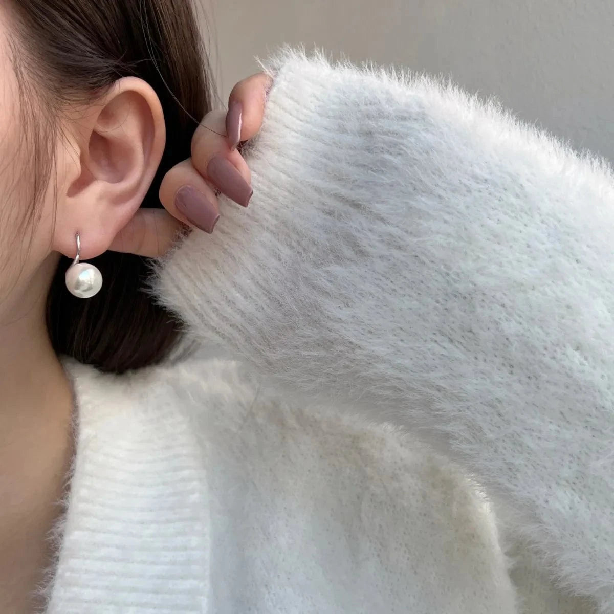 Dylam Fine Jewelry 925 Sterling Silver Shell Pearl Earring Cz Cubic Zirconia Wholesale Drop Natural Pearl Huggies Earrings Women