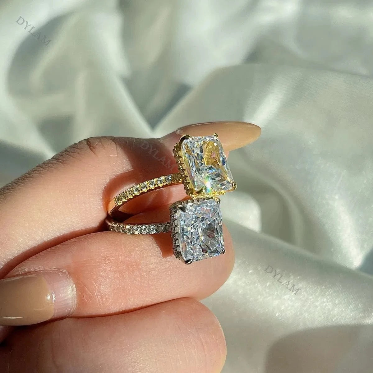 Dylam Free of nickel and lead engagement rings for her fit moissanite sterling silver AAAAAAAA CZ anniversary 925 silver ring