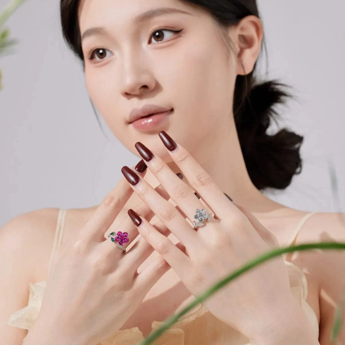 Dylam High Quality Classic Design Elegant Sweet 5A Cubic Zircons Pink Flower Ring S925 Sterling Silver Rings Jewelry Women