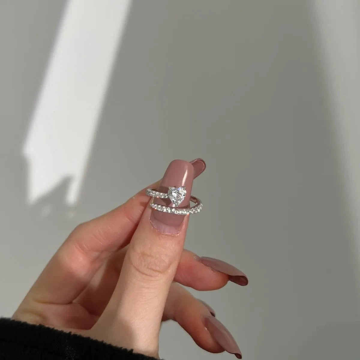 Dylam High Quality Cubic Zirconia Heart Shape Ring Jewelry Women Bride Promise 925 Sterling Silver Ring Engagement Wedding Ring