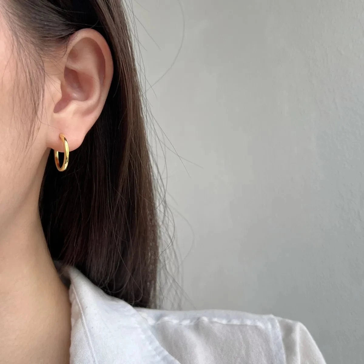 Dylam Hypoallergenic Tarnish Free Round S925 Silver Circle Huggie Hoop Earring For Women 18K Gold Plated Hoops Earrings Woman