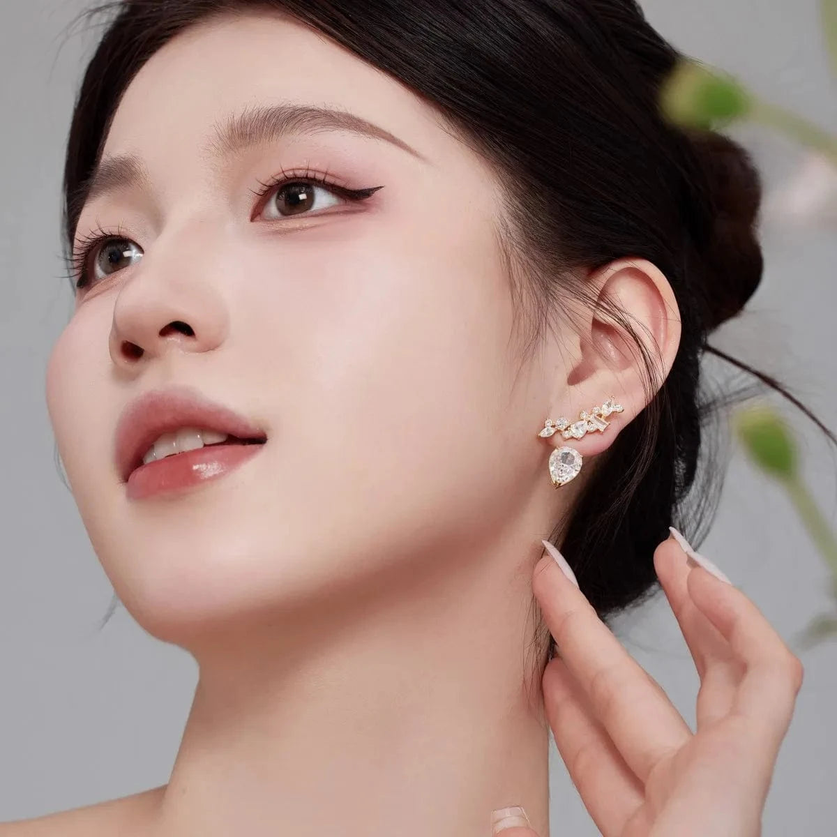 Dylam In Stock S925 Sterling Silver 8A Zirconia Earring Pear Water Drop Irregular Shape 18K Gold Plated Stud Earrings For Women