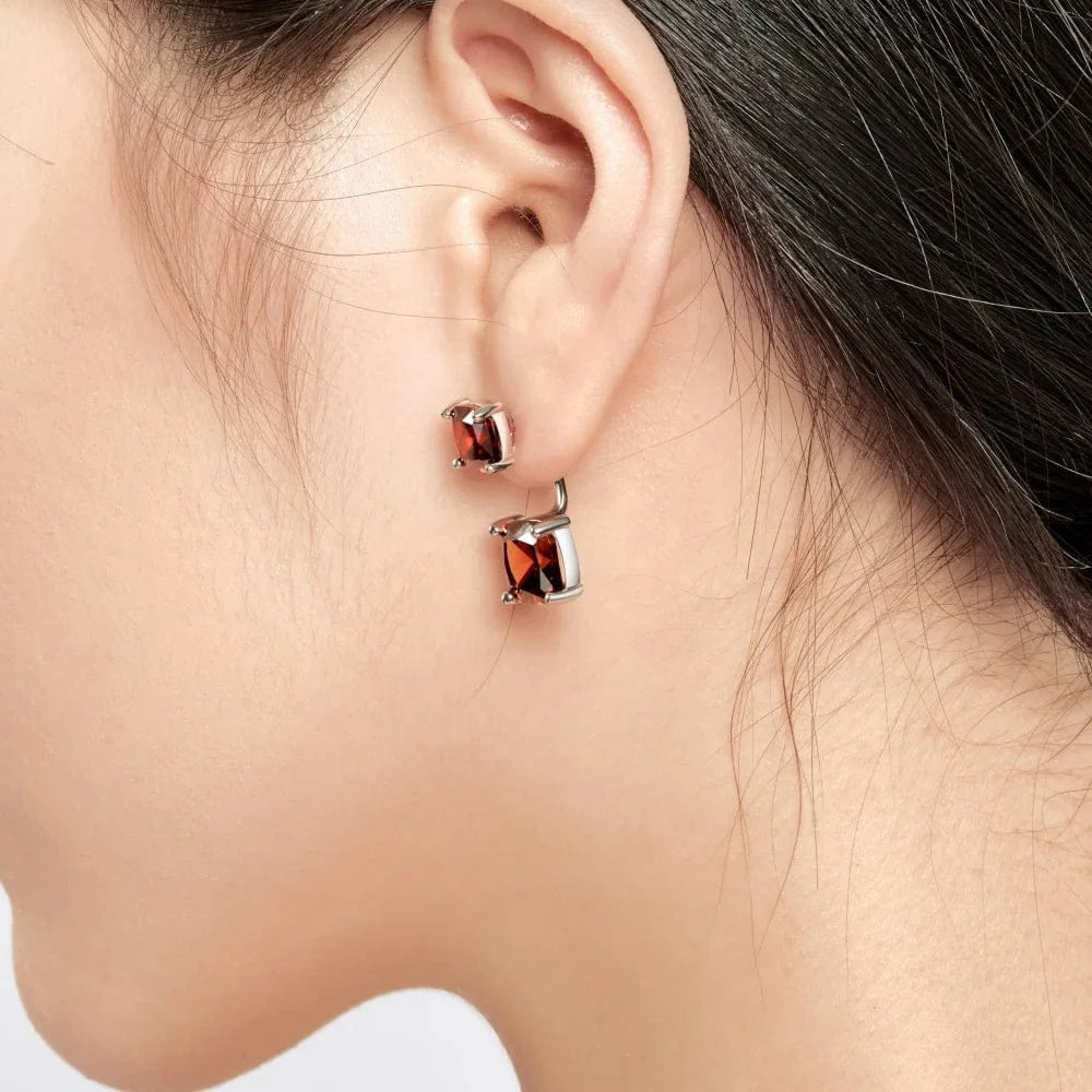 Dylam Luxury Fine Jewelry Women S925 Silver Diamond Sparkling 2 Stone 5A Zirconia 5ct Party Wedding Bridal Stud Earrings