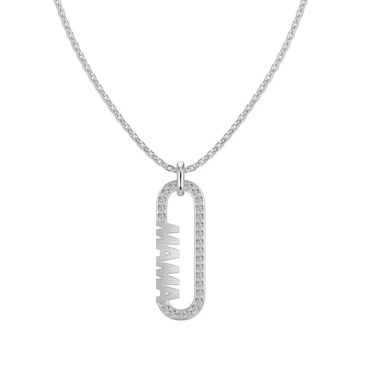 Dylam Mother'S Day Gift Factory Wholesale 18K Gold Letter Mama Necklaces 925 Silver Paper Clip Pendant Necklace for Women
