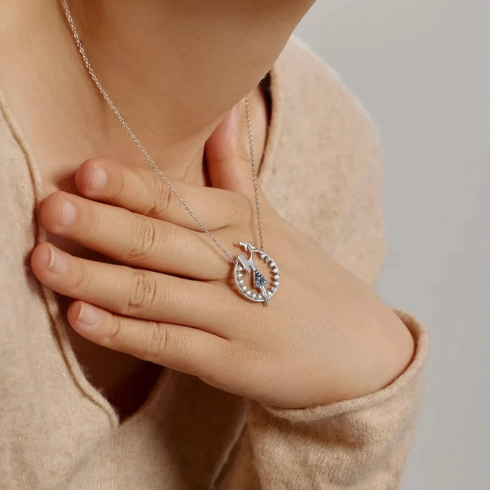 Dylam Mother's Day Gifts Fine Jewelry S925 Silver Link Chain Mother Mom and Child 5A Cubic Zirconia Circle Pendant Necklaces