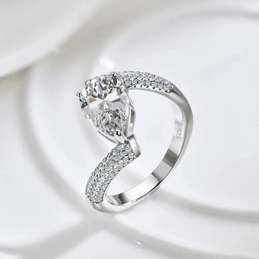 Dylam No Moq 925 Sterling Silver 2 Carat 5A Cubic Zirconia Engagement Ring Fine Fashion Jewelry Irregular Ladies Wedding Ring