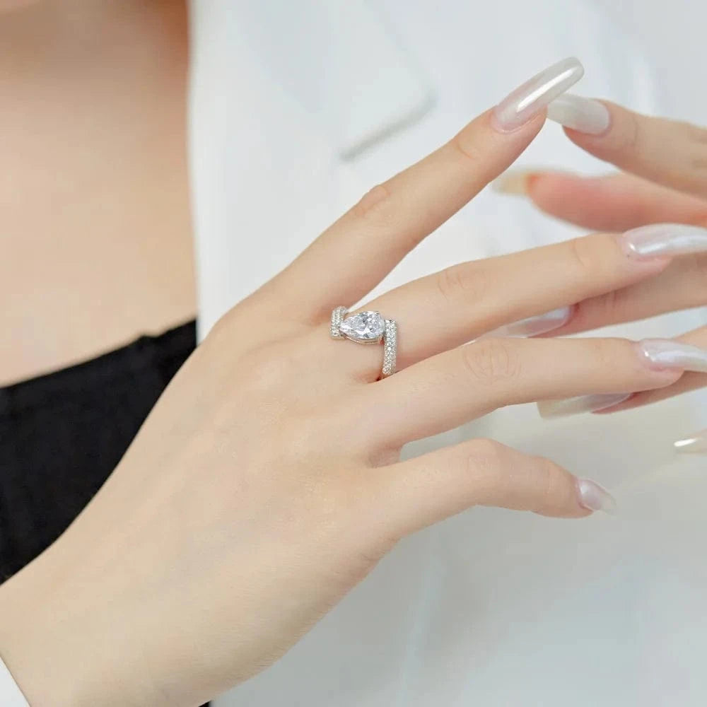 Dylam No Moq 925 Sterling Silver 2 Carat 5A Cubic Zirconia Engagement Ring Fine Fashion Jewelry Irregular Ladies Wedding Ring