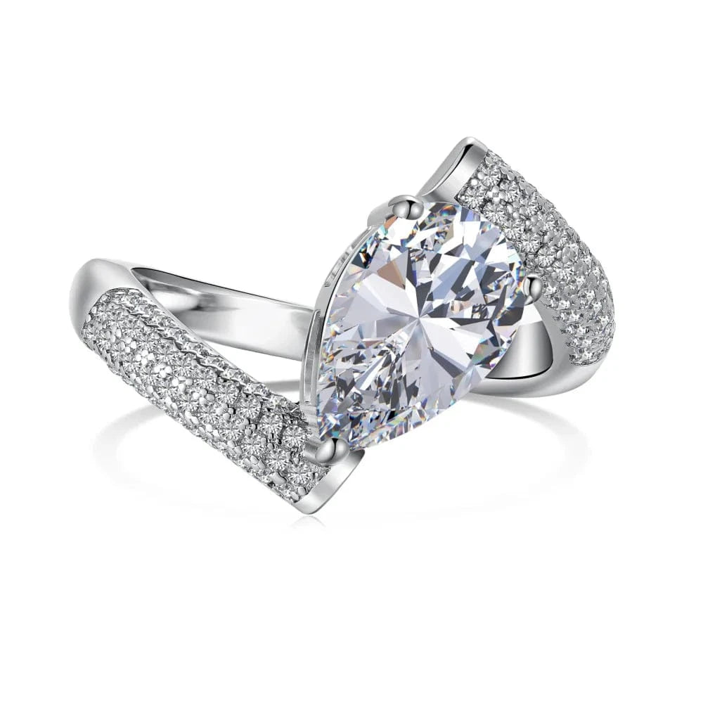 Dylam No Moq 925 Sterling Silver 2 Carat 5A Cubic Zirconia Engagement Ring Fine Fashion Jewelry Irregular Ladies Wedding Ring