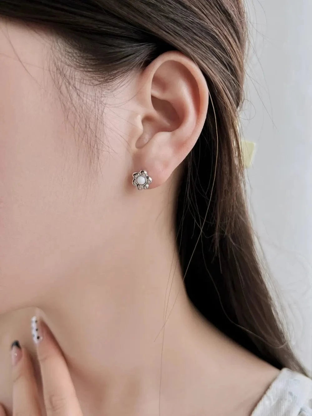 Dylam Oem Odm Trendy Fast Shipping Flower Shape 925 Sterling Silver Stud Earring 18K Gold Plated Studs Earrings Jewelry Women