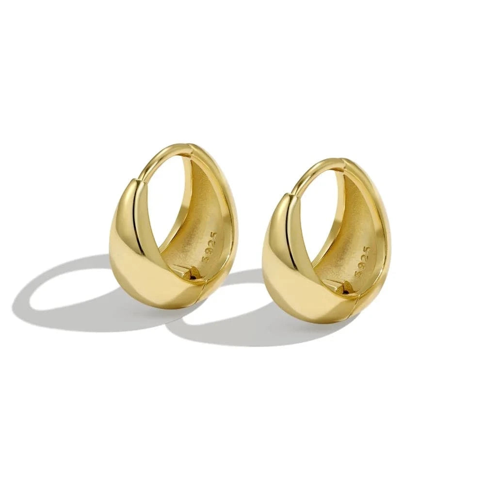 Dylam Ready To Ship Simple Jewelry Delicate Round 18K Gold Plated Earring Round S925 Sterling Silver Hoop Earrings For Women