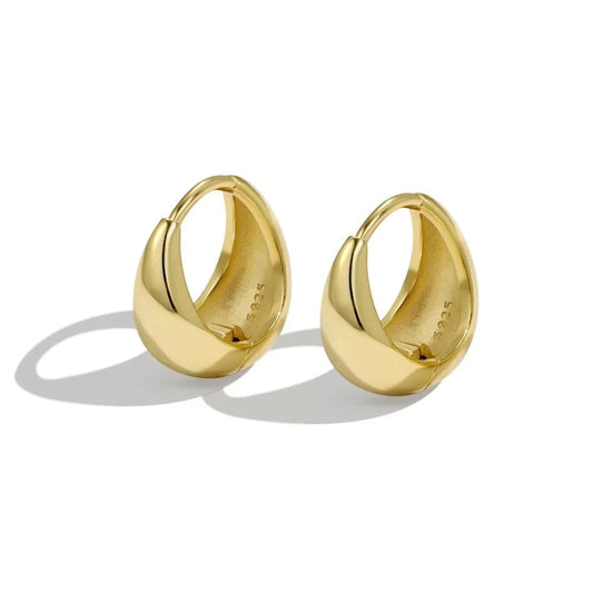 Dylam Ready To Ship Simple Jewelry Delicate Round 18K Gold Plated Earring Round S925 Sterling Silver Hoop Earrings For Women