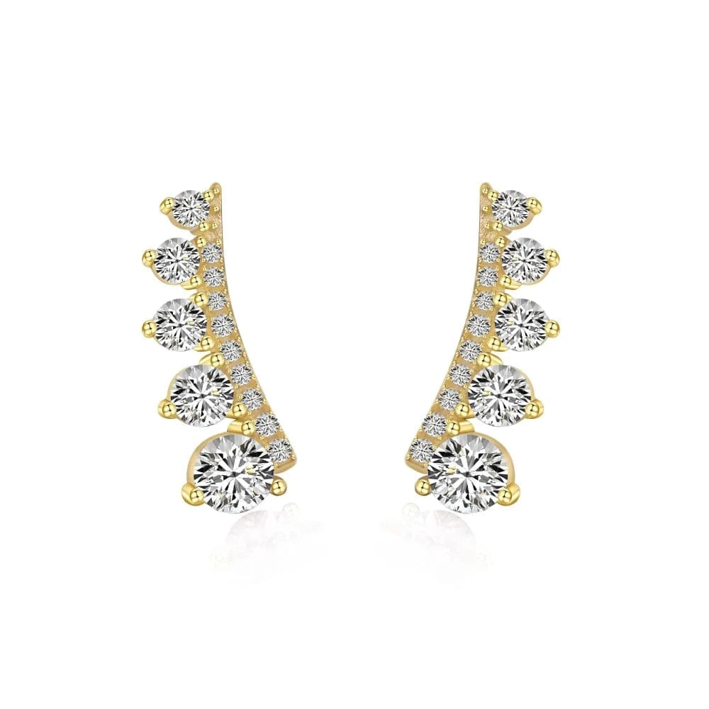 Dylam Tarnish Free Factory Manufacturer 18K Gold Plated Oval Cz Cubic Zirconia Zircon Stud Earring Round Drop Earrings Women