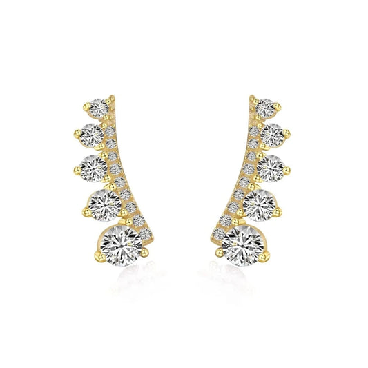 Dylam Tarnish Free Factory Manufacturer 18K Gold Plated Oval Cz Cubic Zirconia Zircon Stud Earring Round Drop Earrings Women