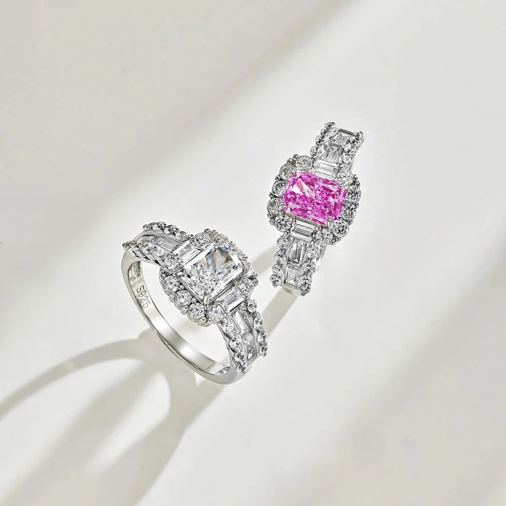 Dylam Top Picked S925 Silver Rhodium Plated Eternity Band Anniversary Birthday Gift Women 8A Cubic Zirconia Wedding Promise Ring