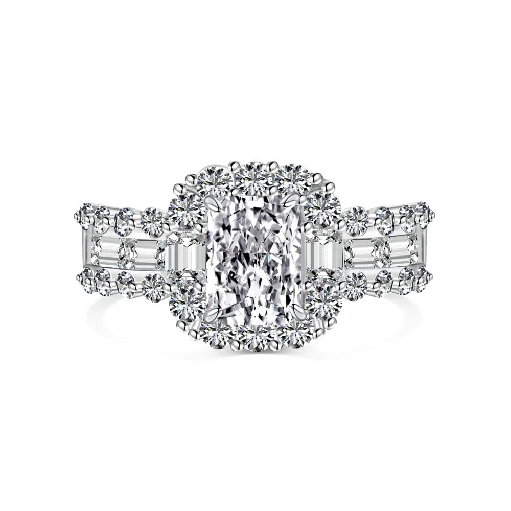 Dylam Top Picked S925 Silver Rhodium Plated Eternity Band Anniversary Birthday Gift Women 8A Cubic Zirconia Wedding Promise Ring