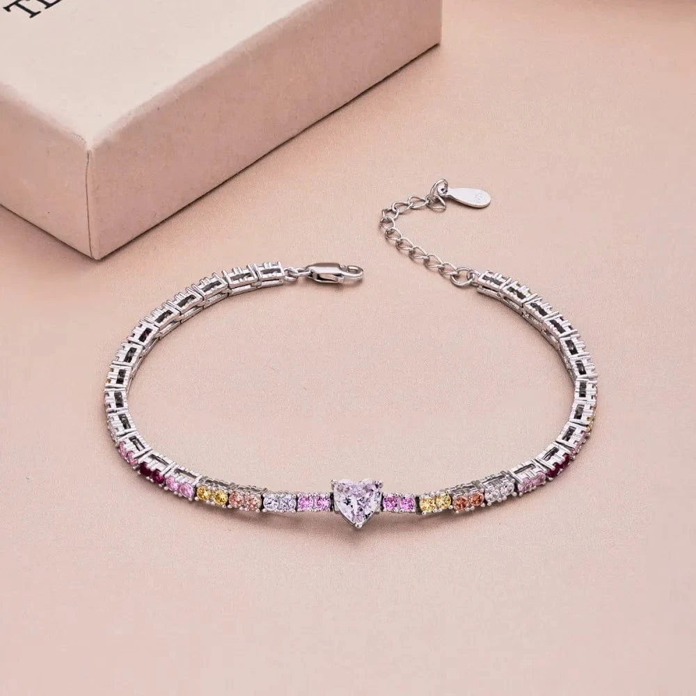 Dylam Trending Design Hypoallergenic Fine Jewelry S925 Silver Full Diamond Moissanite 5A Zirconia Tennis Bracelets for Women
